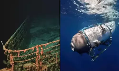 கடலில் மூழ்கிய டைட்டானிக் கப்பல் அருகே காணாமல் போன நீர்மூழ்கிக் கப்பலின் உடைந்த பாகங்கள் கண்டுபிடிப்பு