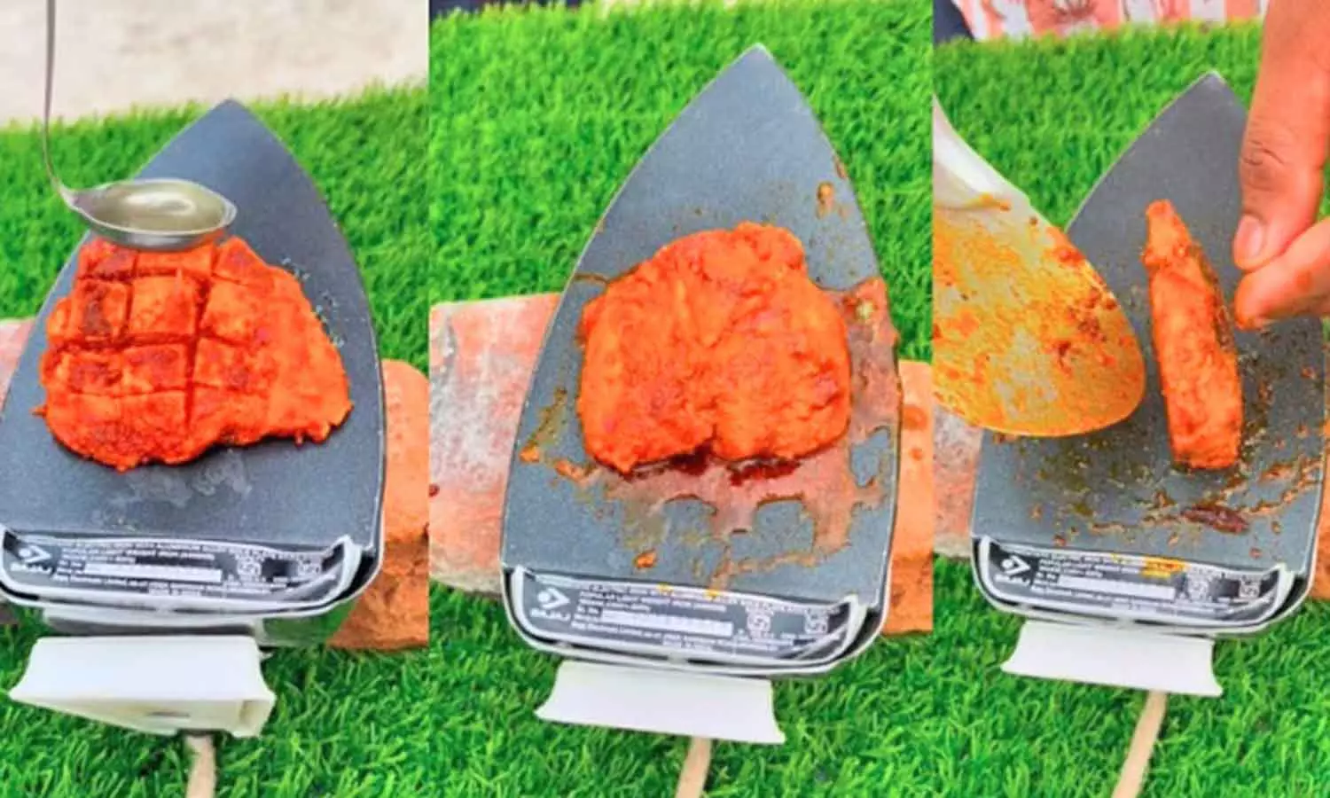 சிக்கனை சூடாக்கி பொறித்தார்- அயர்ன் பாக்சை அடுப்பாக மாற்றிய வீடியோ சிக்கனை சூடாக்கி பொறித்தார்- அயர்ன் பாக்சை அடுப்பாக மாற்றிய வீடியோ