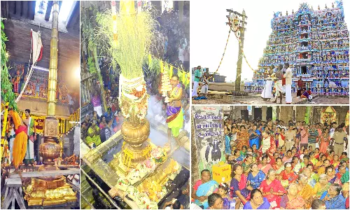 நெல்லையப்பர் கோவில் ஆனிபெருந்திருவிழா கொடியேற்றத்துடன் தொடங்கியது