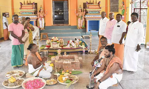 பூண்டியாங்குப்பத்தில்  புனிதவேல் திருமுருகன் கோவில் கும்பாபிஷேகம்: யாகசாலை பூஜையுடன் இன்று தொடங்கியது