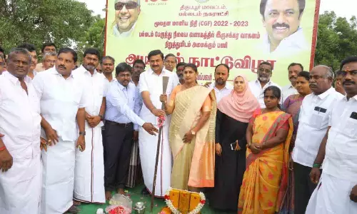 பல்லடத்தில் ரூ.2.20 கோடி மதிப்பில் வளர்ச்சி திட்டப்பணிகளுக்கு பூமி பூஜை