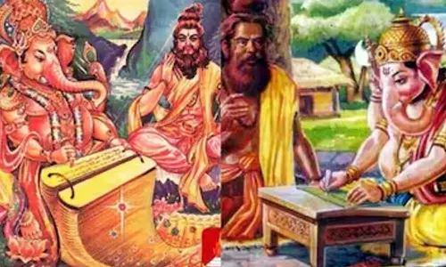 தந்தத்தை உடைத்து மகாபாரதத்தை எழுதிய விநாயகர்
