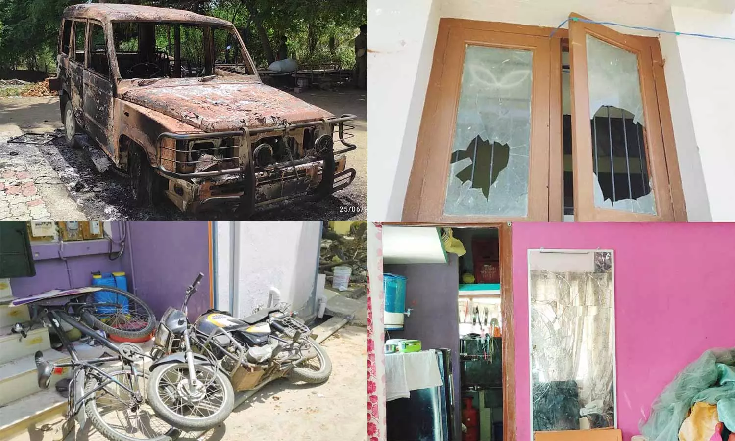 அ.தி.மு.க. முன்னாள் எம்.எல்.ஏ. வீட்டை சூறையாடிய மர்ம நபர்கள்: கார் தீவைத்து எரிப்பு அ.தி.மு.க. முன்னாள் எம்.எல்.ஏ. வீட்டை சூறையாடிய மர்ம நபர்கள்: கார் தீவைத்து எரிப்பு