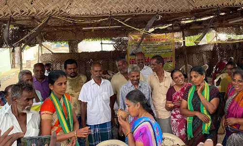 பல்லடத்தில் 100-வது நாளாக தொடரும் பொதுமக்கள் போராட்டம்- கஞ்சி தொட்டி திறந்ததால் பரபரப்பு