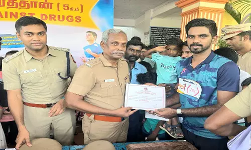 திருக்கோவிலூரில் போதை எதிர்ப்பு தின விழிப்புணர்வு மாரத்தான் ஓட்டம்