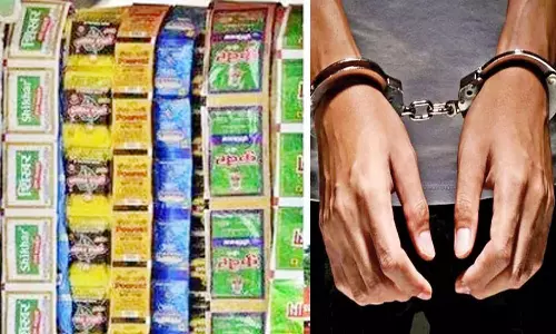 பைக்கில் புகையிலை பொருட்கள் கடத்தியவர் கைது