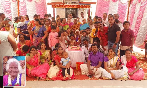 5 தலைமுறையை கடந்தவர்: பிறந்தநாள் கொண்டாடிய 103 வயது மூதாட்டி