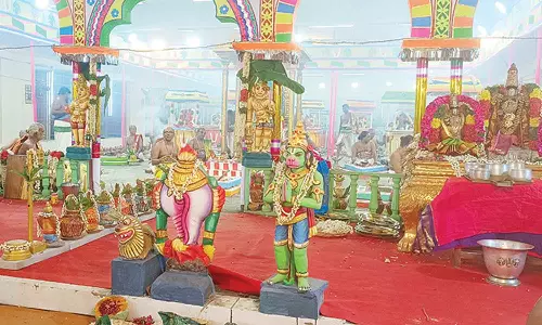 ஒப்பிலியப்பன் கோவில் கும்பாபிஷேகத்தை யொட்டி யாகசாலை பூஜைகள் தொடக்கம்