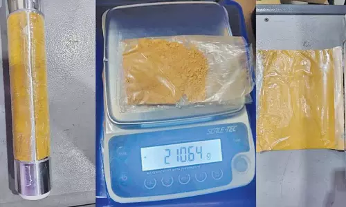 ஒரு மாதத்தில் 4-வது முறையாக விமான பார்சல் மூலம் அனுப்பப்பட்ட 410 கிராம் தங்கம் பறிமுதல்