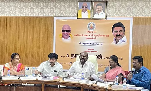 தமிழ்நாடு பனைமரத் தொழிலாளர்கள் நல வாரியத்தின் 6-வது கூட்டம்: எர்ணாவூர் நாராயணன் தலைமையில் நடந்தது