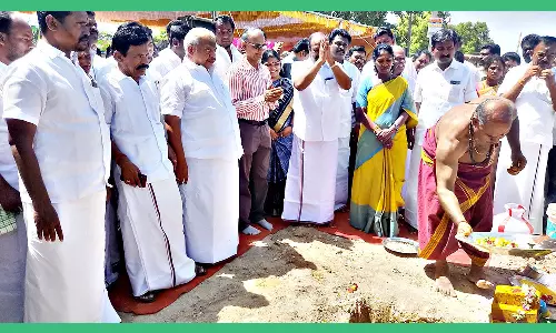 கசடு கழிவுநீர் சுத்திகரிப்பு நிலையம் அமைக்க பூமிபூஜை