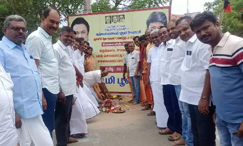 பல்லடம் சட்டமன்ற தொகுதியில் ரூ. 16 கோடி மதிப்பில் சாலை பணிகளுக்கு பூமி பூஜை - செல்வராஜ் எம்.எல்.ஏ., தொடங்கி வைத்தார்