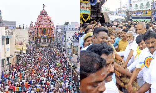 ஆனித்தேரோட்டம் கோலாகலம்: மனித சக்தியால் மட்டுமே இழுக்கப்படும் நெல்லையப்பர் தேர்