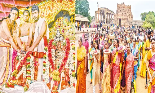 தஞ்சை பெரியகோவிலில் பெருவுடையார்-பெரியநாயகி அம்மன் திருக்கல்யாணம்