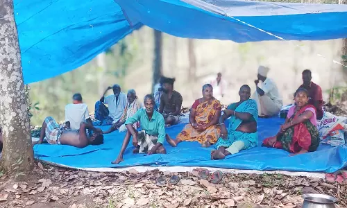 கூடலூர் அருகே வனப்பகுதியில் டெண்ட் அமைத்து மலைவாழ் மக்கள் போராட்டம்