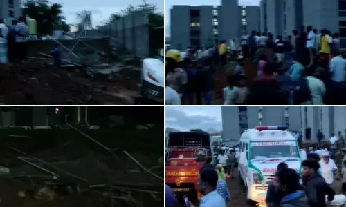 கல்லூரியின் சுற்றுச்சுவர் இடிந்து விழுந்து 4 தொழிலாளர்கள் பலி- ஒப்பந்ததாரர் மீது வழக்கு