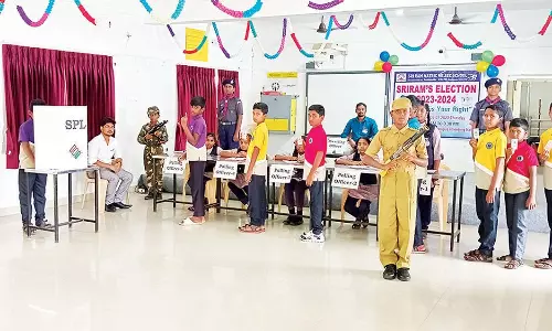 கம்பைநல்லூர்  ஸ்ரீராம் பள்ளியில் மாணவர்களுக்கான தேர்தல்