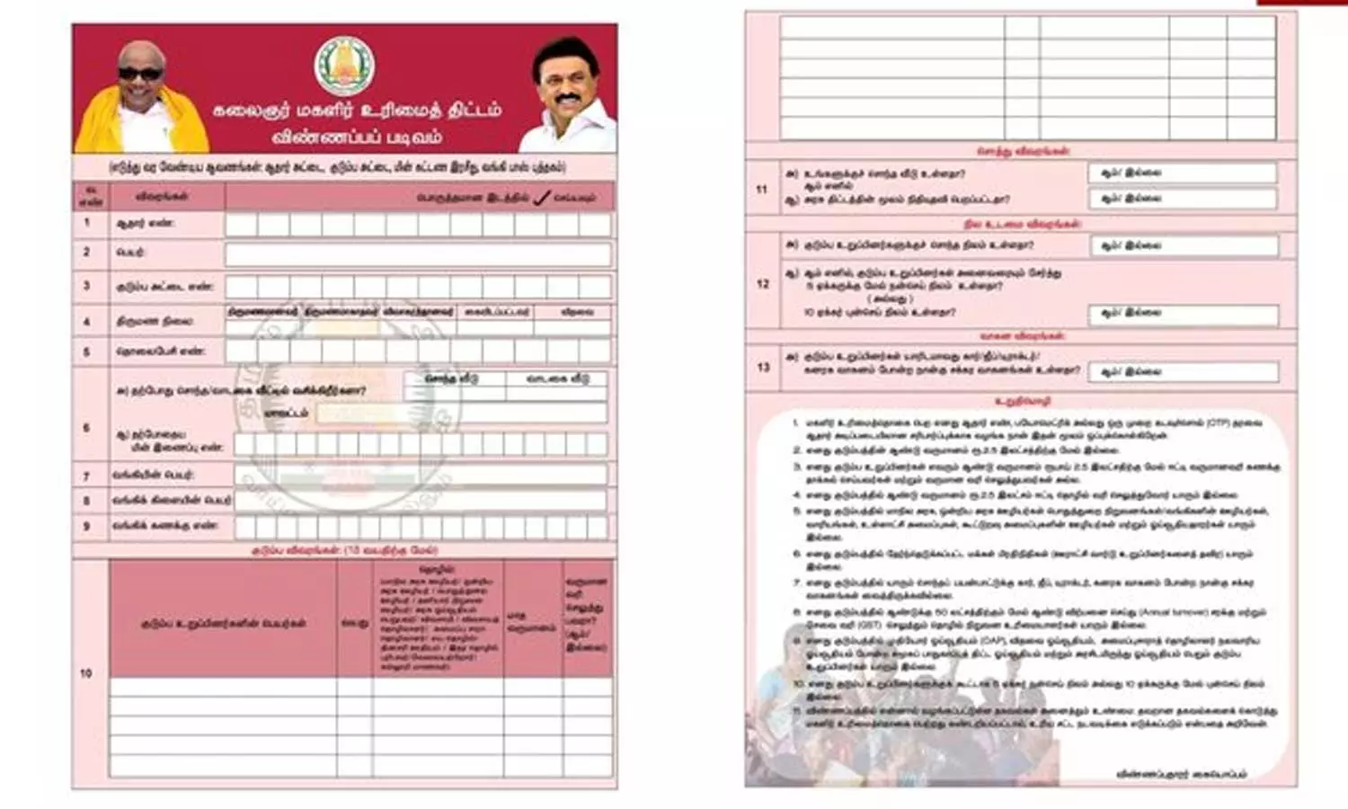 மகளிர் உரிமைத்தொகை திட்டம் - விண்ணப்பப் படிவம் வெளியீடு மகளிர் உரிமைத்தொகை திட்டம் - விண்ணப்பப் படிவம் வெளியீடு