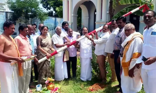 புதுக்கோட்டையில் கம்பன் விழா முகூர்த்த கால் நடும் நிகழ்ச்சி