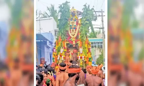 களக்காடு நடுச்சாலைப்புதூர் நாராயண சுவாமி கோவிலில் தேரோட்டம்