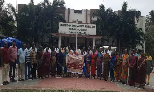 விவசாயிகளுக்கு சிறுதானிய  உற்பத்தி-மதிப்பு கூட்டல்  தொழில் நுட்பங்கள் குறித்த  பயிற்சி