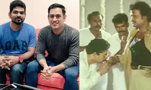 பாட்ஷா ஸ்டைலில் டோனிக்கு முத்தம் கொடுத்த விக்னேஷ் சிவன்.. வீடியோ வைரல்