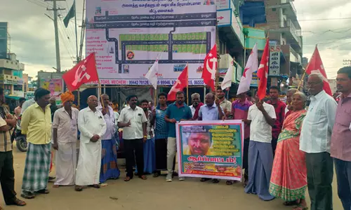 மேச்சேரியில் கம்யூனிஸ்டு கட்சியினர் ஆர்ப்பாட்டம்