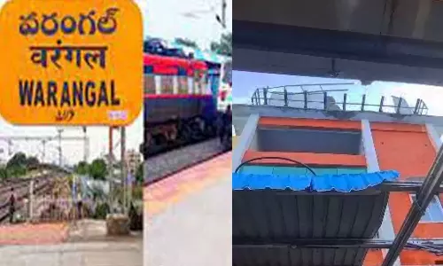 வாரங்கல் ரெயில் நிலையத்தில் தண்ணீர் தொட்டி உடைந்து விழுந்து 8 பயணிகள் படுகாயம்