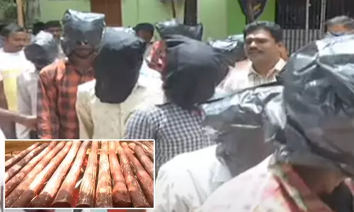 திருப்பதி அருகே செம்மரங்கள் வெட்டி கடத்திய தமிழர்கள் 25 பேர் கைது