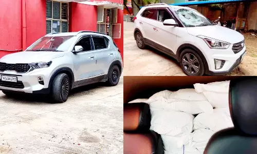 2 கார்களில் கடத்திய 4 டன் போதை பொருட்கள் பறிமுதல்