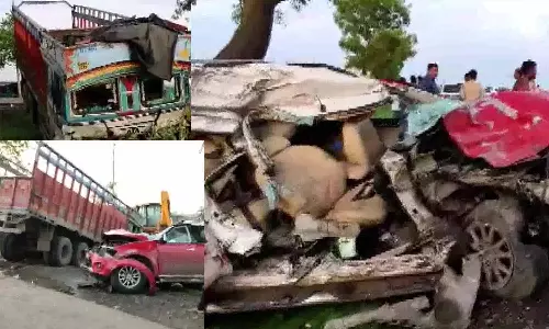 மத்திய பிரதேசத்தில் கார் மீது லாரி மோதி விபத்து: 6 பேர் பலி