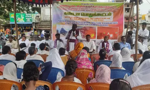 மணிப்பூர் கலவரம்: மத்திய, மாநில அரசை கண்டித்து கிறிஸ்தவர்கள் பொதுக்கூட்டம்