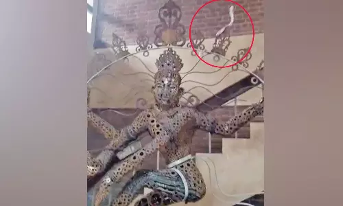 புதுச்சேரியில் நடராஜர் சிலையின் தலையில் படம் எடுத்து ஆடிய நாகபாம்பு