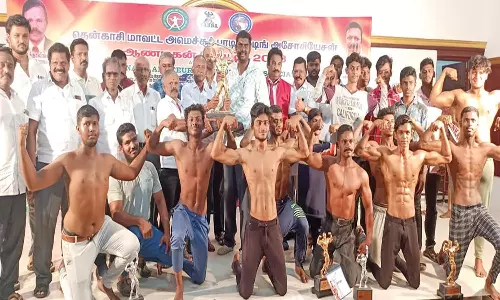 தென்காசியில் மாவட்ட அளவிலான ஆணழகன் போட்டி- 100-க்கும் மேற்பட்ட இளைஞர்கள் பங்கேற்பு