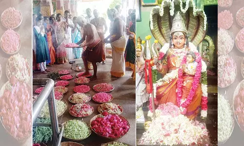 கோவிலூர் காத்தாயி அம்மன் கோவிலில் பூச்சொரிதல் விழா
