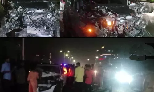 குஜராத்தில் கார் மோதி 10 பேர் சாவு: விபத்தை வேடிக்கை பார்க்க திரண்டிருந்தவர்கள் மீது 160 கி.மீ. வேகத்தில் வந்து புகுந்ததால் பரிதாபம்