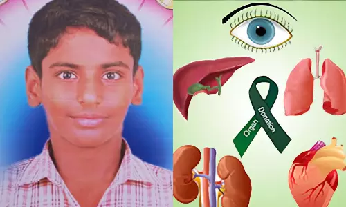 மூளைச்சாவு அடைந்த மகனின் உடல் உறுப்புகளை தானமாக வழங்கிய பெற்றோர்