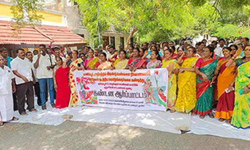 மணிப்பூரில் பெண்களுக்கு கொடுமை புதுவையில் போராட்டங்கள்