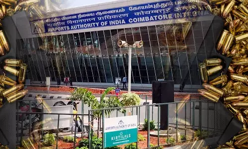 கோவை விமான நிலையத்தில் கைப்பையில் துப்பாக்கி குண்டுகளுடன் சிக்கிய ராஜஸ்தான் வாலிபர்- போலீஸ் விசாரணை