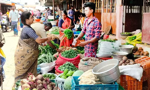 திண்டுக்கல் மார்க்கெட்டில் தக்காளி, சின்ன வெங்காயத்தை தவிர மற்ற காய்கறிகள் விலைவீழ்ச்சி