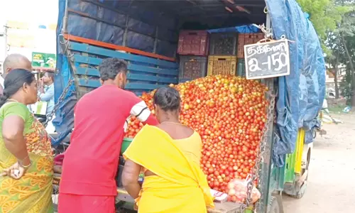 2 கிலோ நாட்டு தக்காளி ரூ.150-க்கு விற்பனை