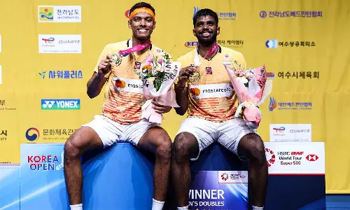 கொரிய ஓபன் பேட்மிண்டன்: இந்தியாவின் சாத்விக்- சிராஜ் ஜோடி சாம்பியன்