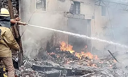 பெயிண்ட் குடோனுக்கு தீ வைத்த மர்ம நபர்கள்- ரூ.10 லட்சம் மதிப்பிலான தின்னர் எரிந்து சேதம்