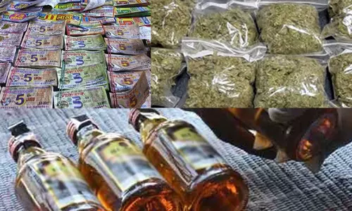 பாண்டமங்கலம் பகுதியில்  சட்ட விரோதமாக மது, கஞ்சா, லாட்டரி விற்பனை