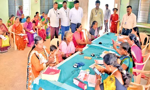 நெல்லை மாவட்டத்தில் 528 முகாம்களில் மகளிர் உரிமைத்தொகை  விண்ணப்பங்களை பதிவு செய்யும் பணி தொடக்கம்- கலெக்டர் நேரில் ஆய்வு