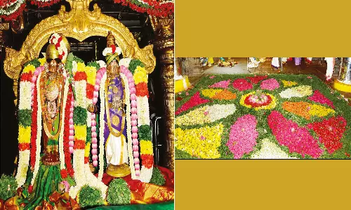 ஸ்ரீவில்லிபுத்தூர் ஆண்டாள் கோவிலில் புஷ்பயாகம்