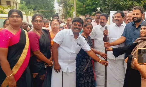 தாராபுரம் நகராட்சி பகுதியில் ரூ.46 லட்சம் மதிப்பிலான பணிகளுக்கு பூமி பூஜை