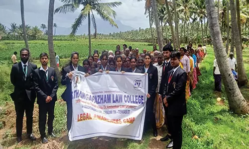 இலத்தூரில் தங்கப்பழம் சட்டக்கல்லூரி சார்பில் சட்ட விழிப்புணர்வு முகாம்