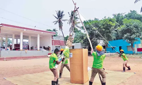 நாகையில், பேரிடர் மீட்பு ஒத்திகை போட்டி