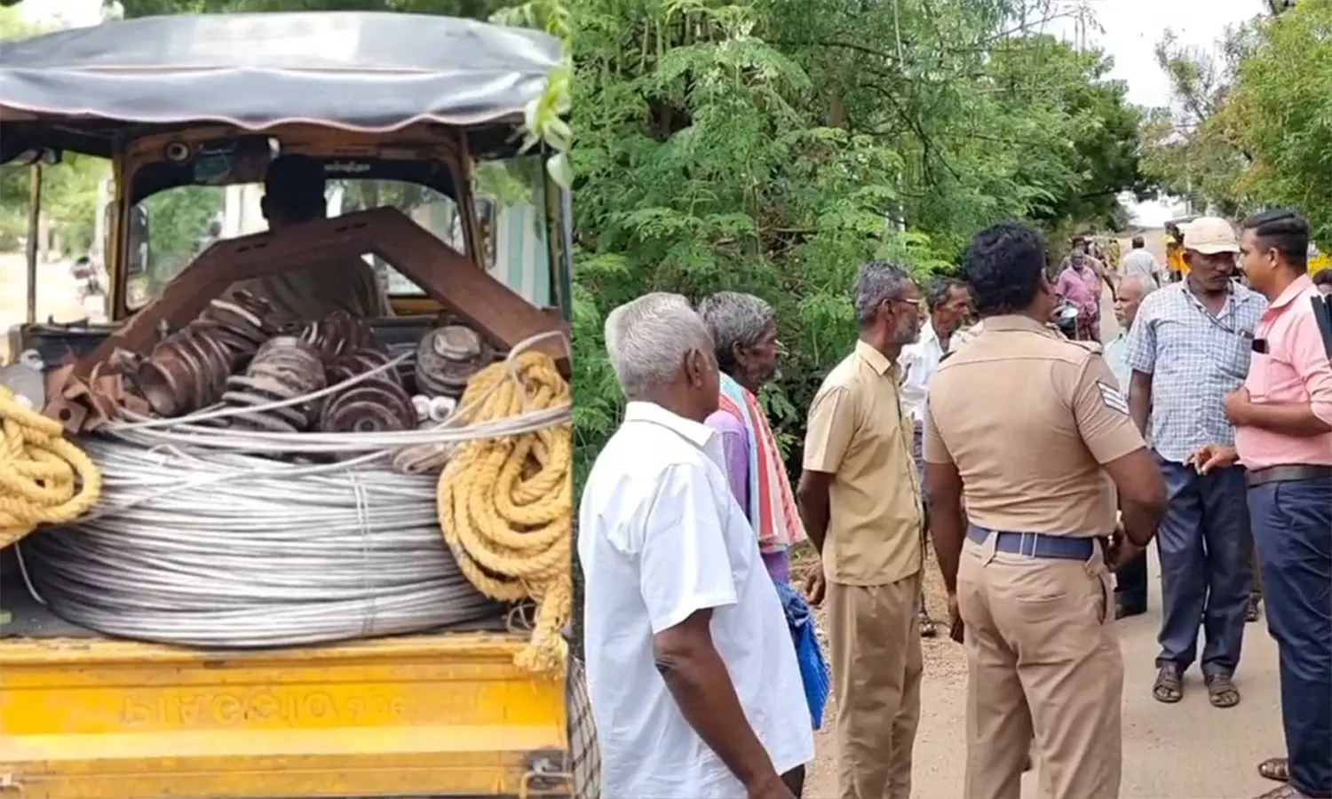 உயர் மின் அழுத்த கம்பிகளை குடியிருப்பு வழியே கொண்டு செல்ல எதிர்ப்பு தெரிவித்து வாக்குவாதம் உயர் மின் அழுத்த கம்பிகளை குடியிருப்பு வழியே கொண்டு செல்ல எதிர்ப்பு தெரிவித்து வாக்குவாதம்